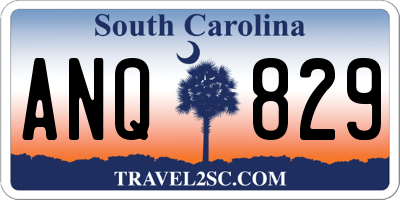 SC license plate ANQ829