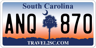 SC license plate ANQ870