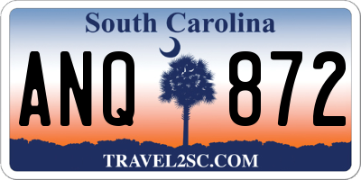 SC license plate ANQ872