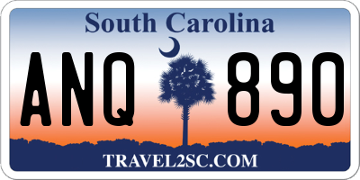SC license plate ANQ890