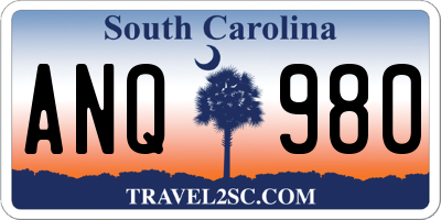 SC license plate ANQ980