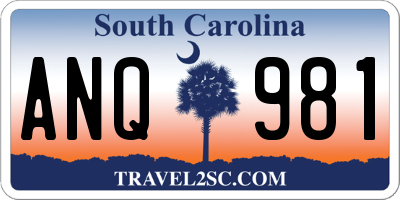 SC license plate ANQ981