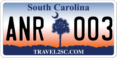 SC license plate ANR003