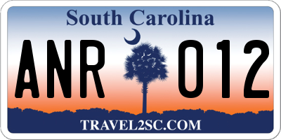 SC license plate ANR012