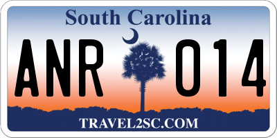 SC license plate ANR014