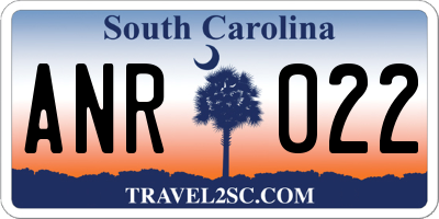 SC license plate ANR022