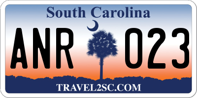 SC license plate ANR023