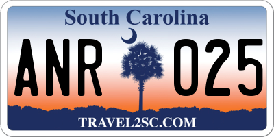 SC license plate ANR025