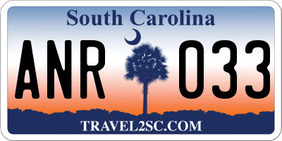 SC license plate ANR033