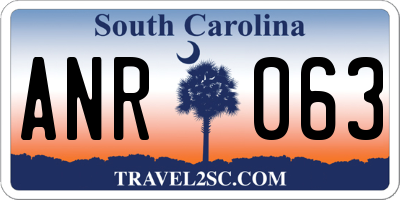 SC license plate ANR063
