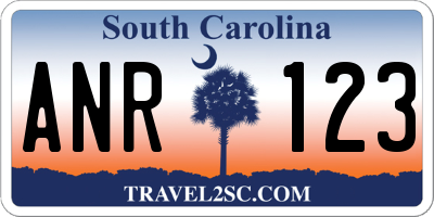 SC license plate ANR123
