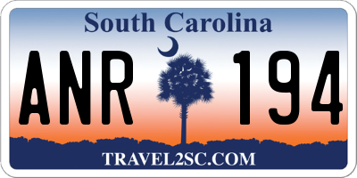SC license plate ANR194