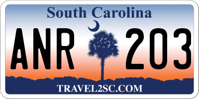 SC license plate ANR203