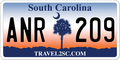 SC license plate ANR209