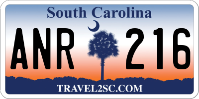 SC license plate ANR216