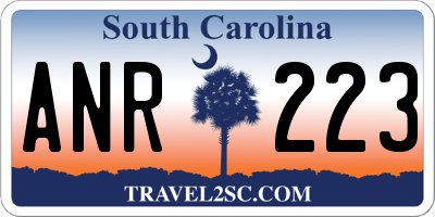 SC license plate ANR223