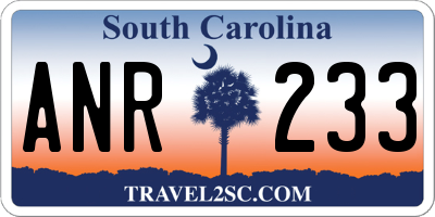 SC license plate ANR233