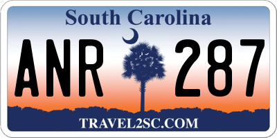 SC license plate ANR287