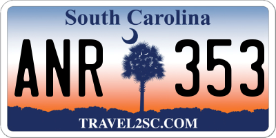 SC license plate ANR353