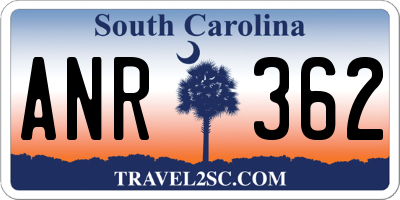 SC license plate ANR362