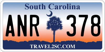 SC license plate ANR378