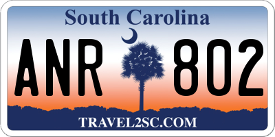SC license plate ANR802