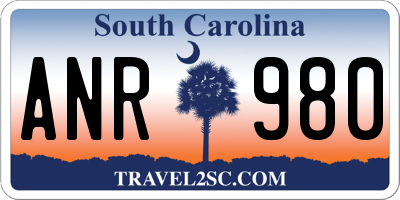 SC license plate ANR980