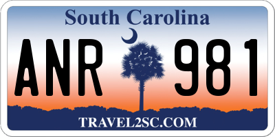 SC license plate ANR981