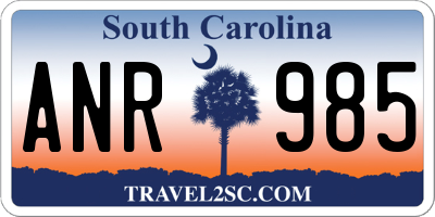 SC license plate ANR985