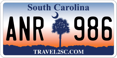 SC license plate ANR986
