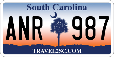 SC license plate ANR987