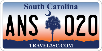 SC license plate ANS020