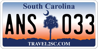 SC license plate ANS033