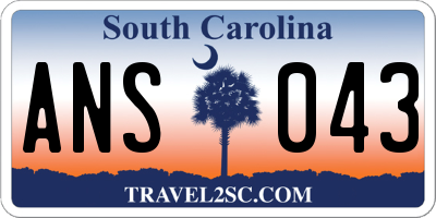 SC license plate ANS043