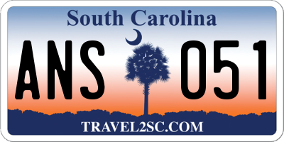 SC license plate ANS051