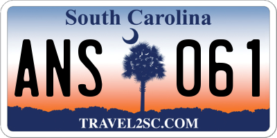 SC license plate ANS061