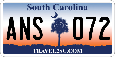 SC license plate ANS072
