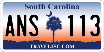 SC license plate ANS113