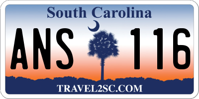 SC license plate ANS116