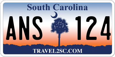 SC license plate ANS124