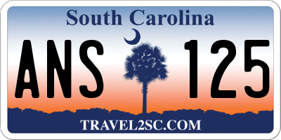 SC license plate ANS125