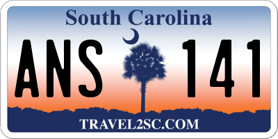 SC license plate ANS141