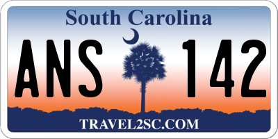 SC license plate ANS142