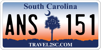 SC license plate ANS151