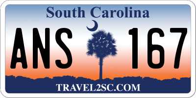 SC license plate ANS167