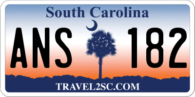 SC license plate ANS182