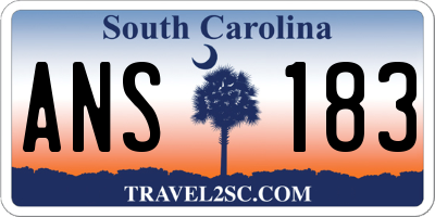 SC license plate ANS183