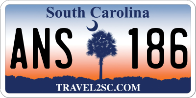 SC license plate ANS186