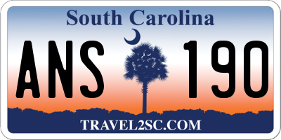 SC license plate ANS190