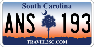 SC license plate ANS193